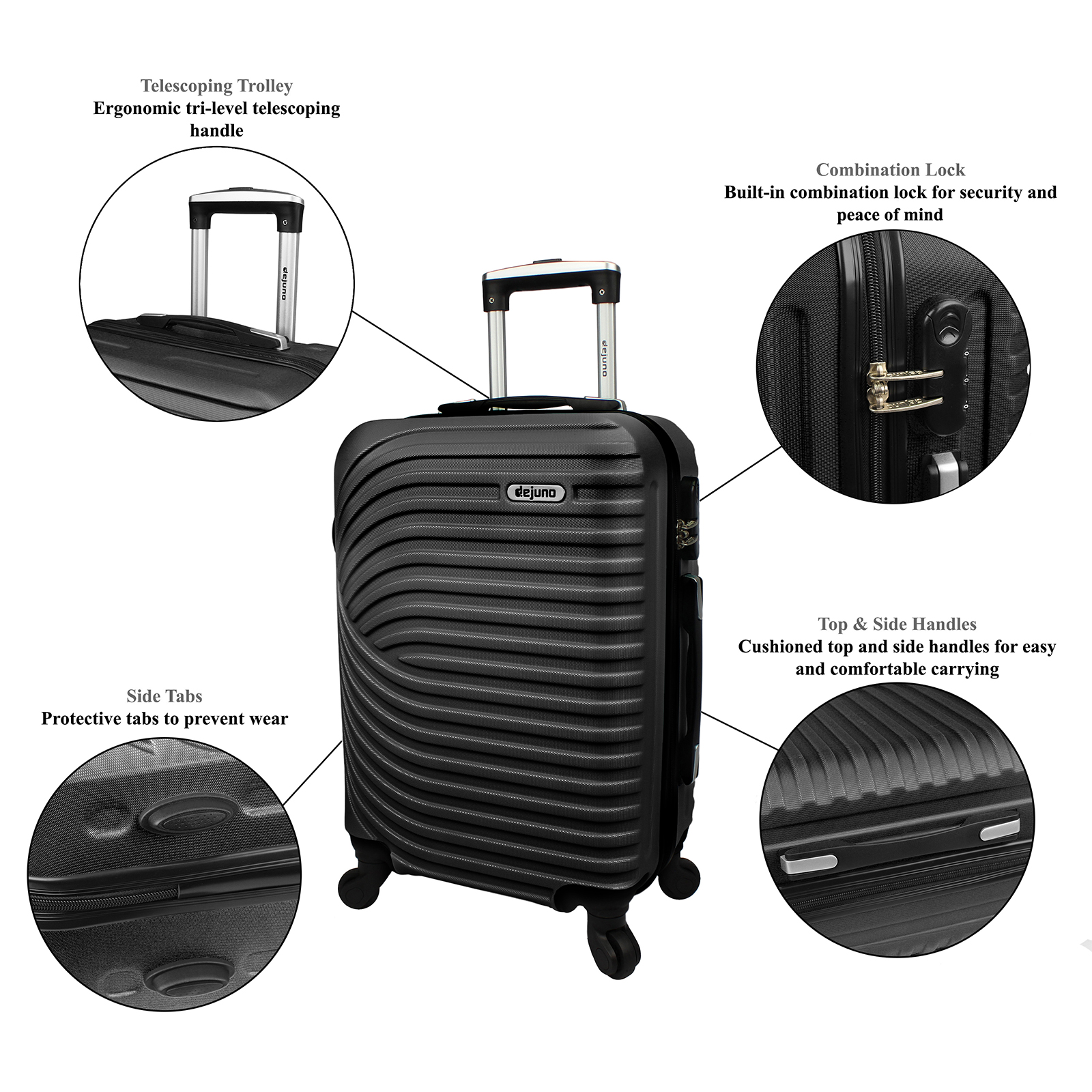 Dejuno Craft Hardside 3-Piece Spinner Luggage Set | eBay